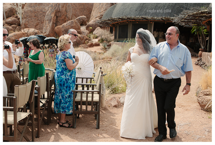 Spectacular Namibian desert wedding with the Soweto Gospel Chior. Mowani Mountain Camp