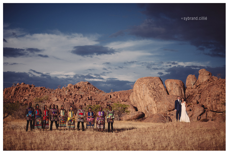 Spectacular Namibian desert wedding with the Soweto Gospel Chior. Mowani Mountain Camp